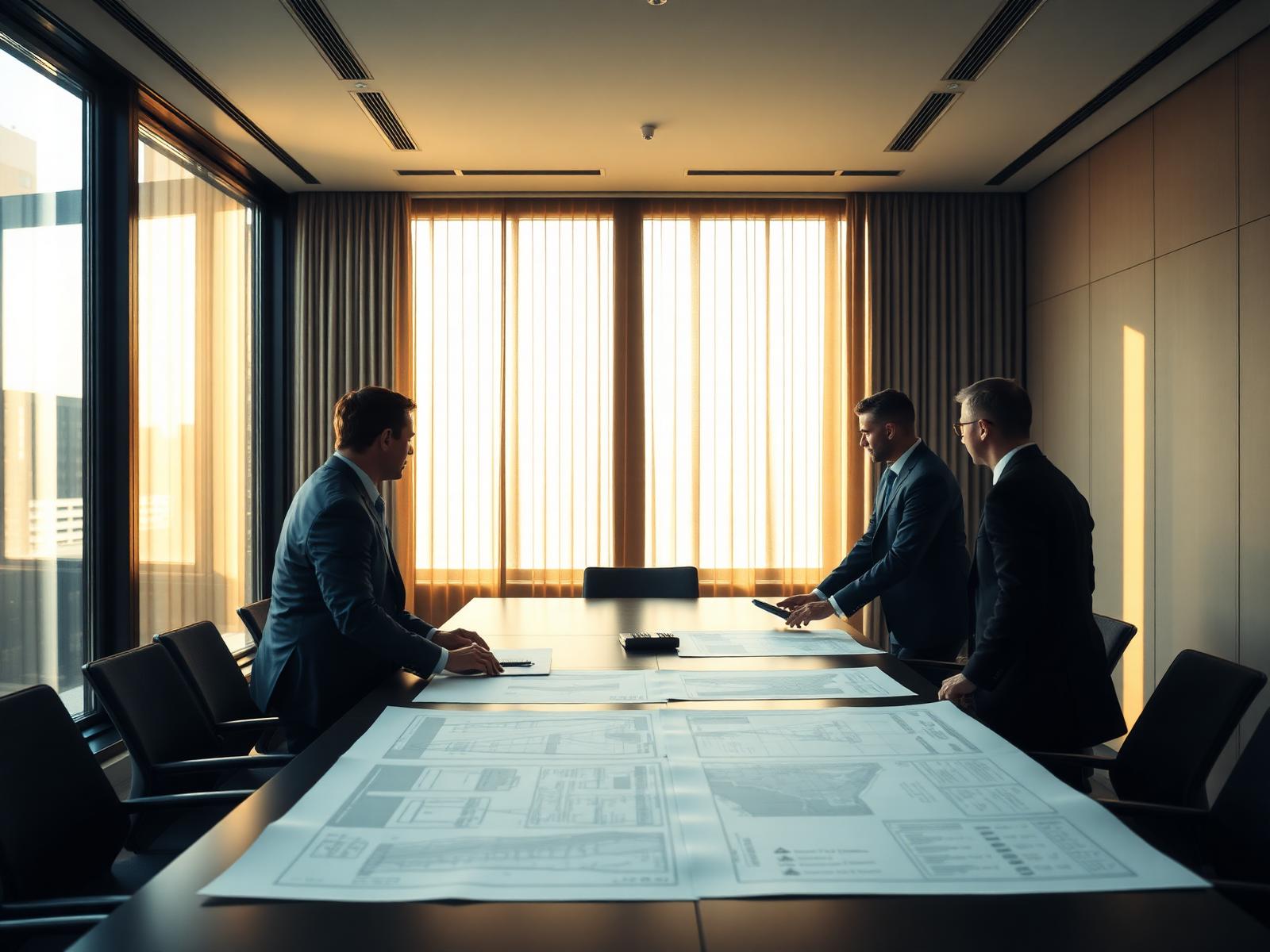 Executive team reviewing infrastructure plans